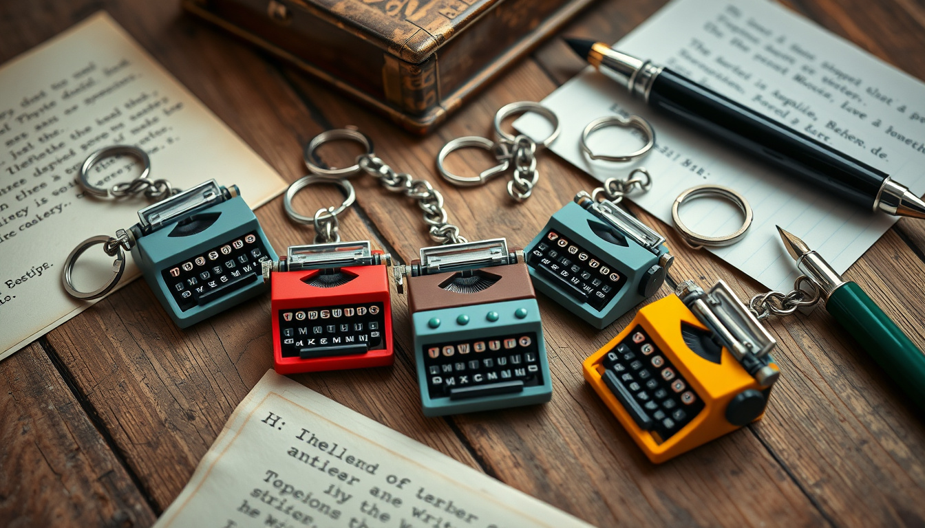 Unlock Nostalgia: Adorable Typewriter Key Chains Perfect for Writers and Vintage Lovers